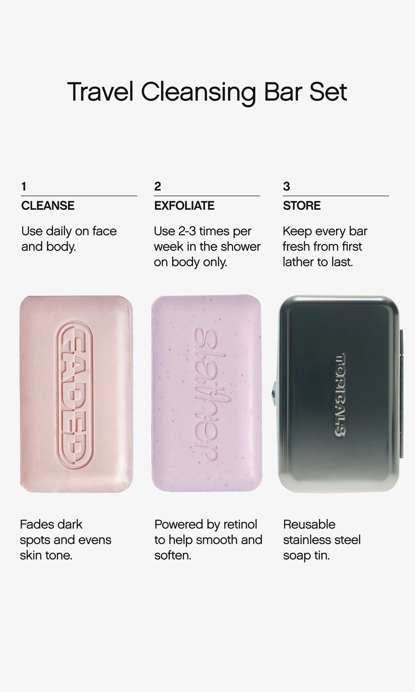 Travel Cleansing Bar Set